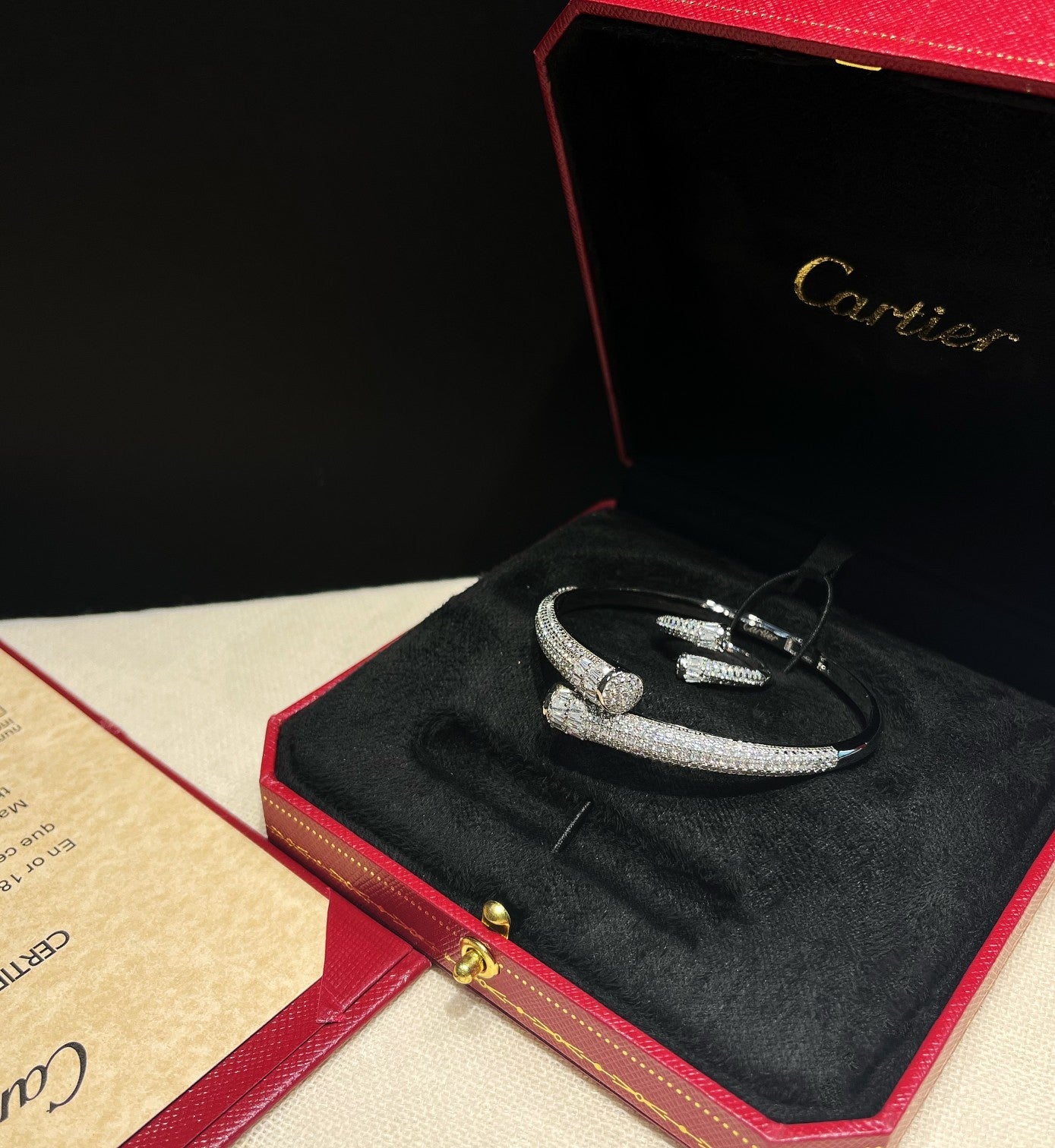 Full diamond open bracelet