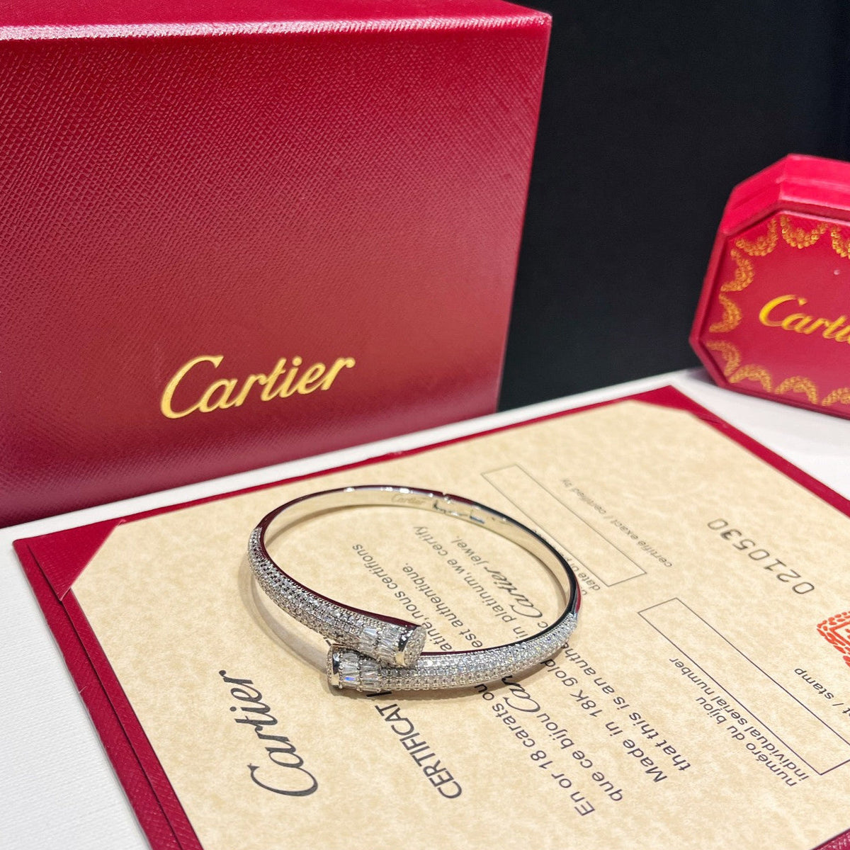 Full diamond open bracelet