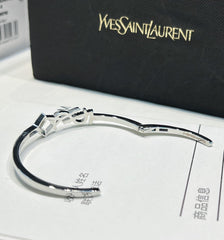 Diamond Letter Open Bracelet