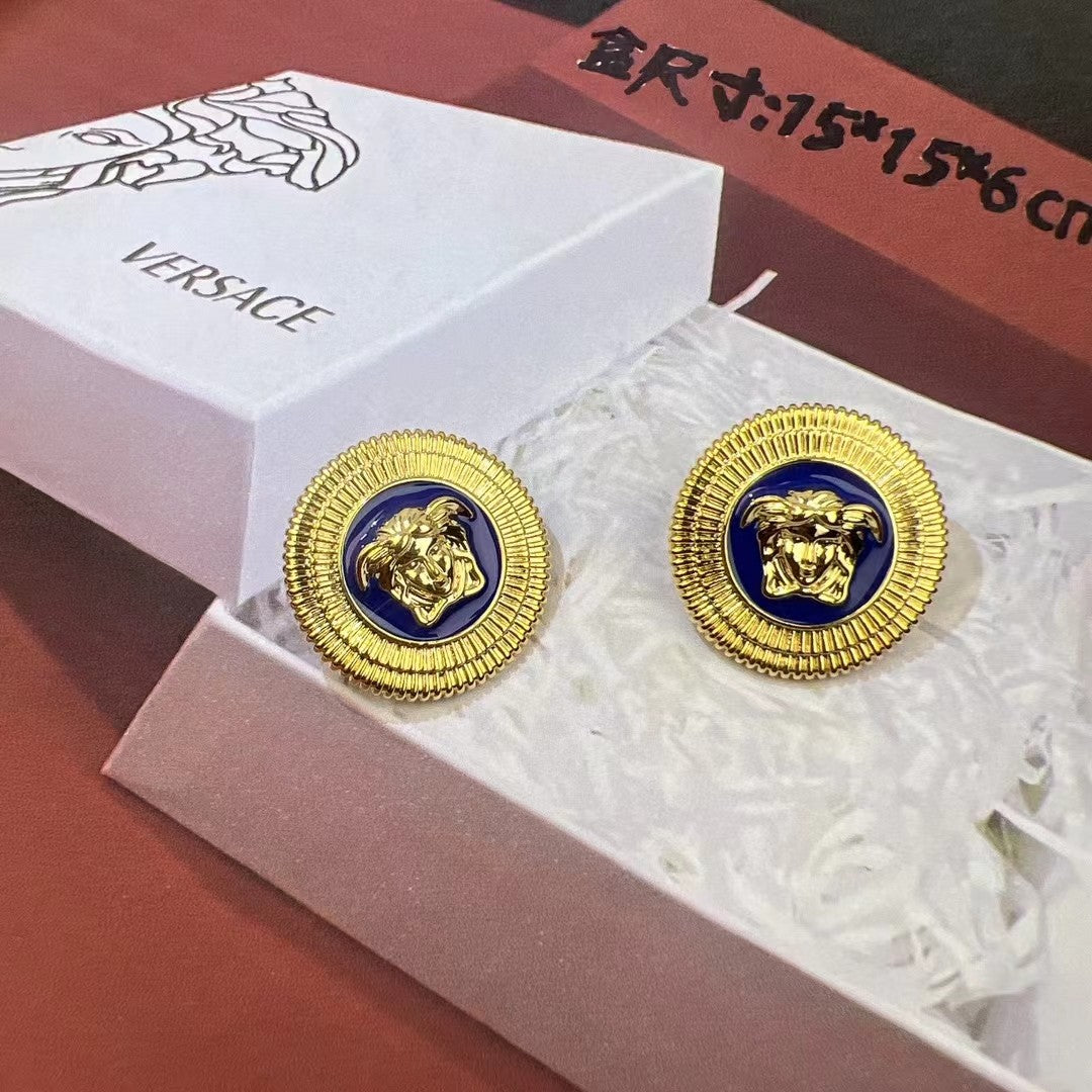 Enamel Avatar Round Earrings