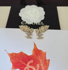 Diamond Leaf Earrings