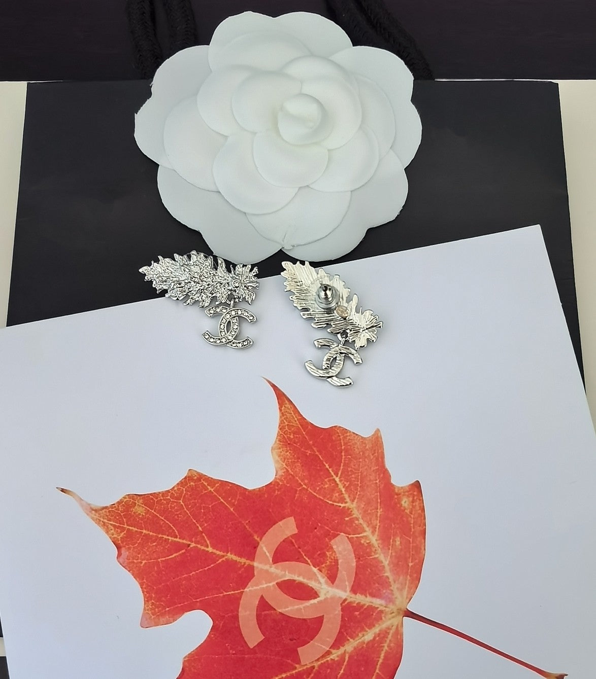 Diamond Leaf Earrings