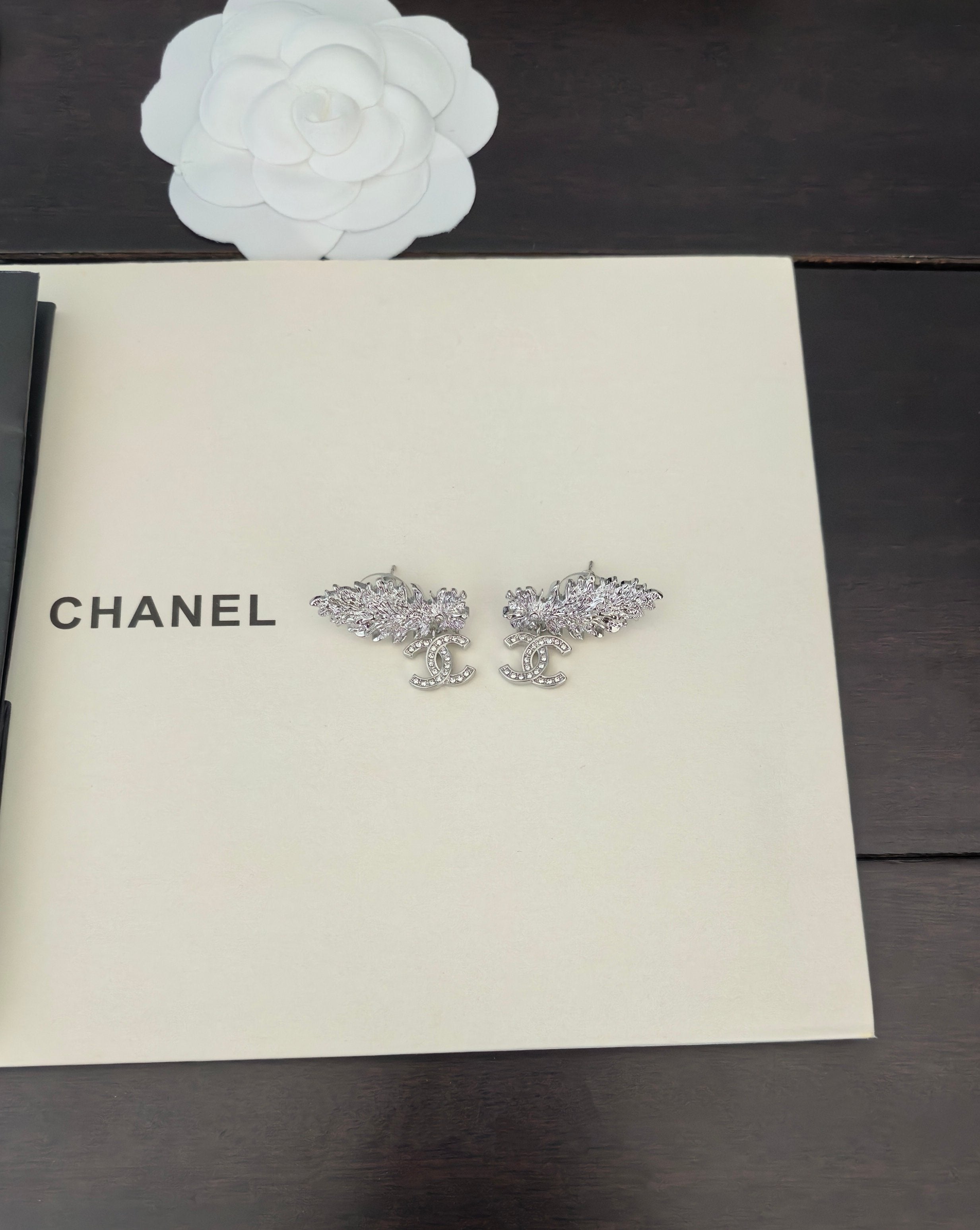 Diamond Leaf Earrings