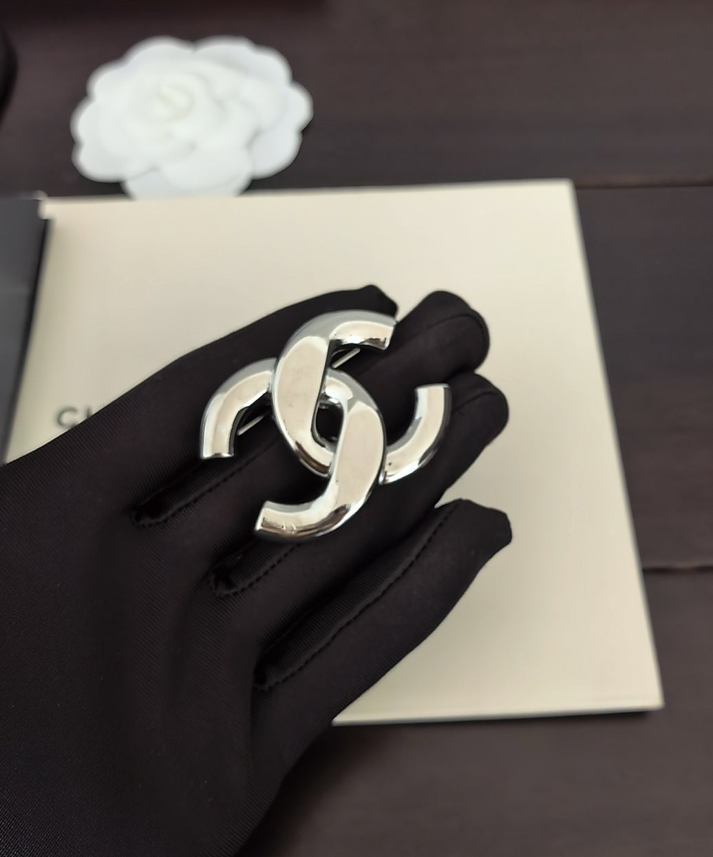Light Gold Wide Polished Brooch