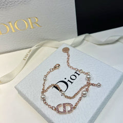 Double-Layer Pearl Tassel Bracelet