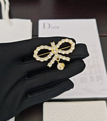 Full Diamond Bow Brooch