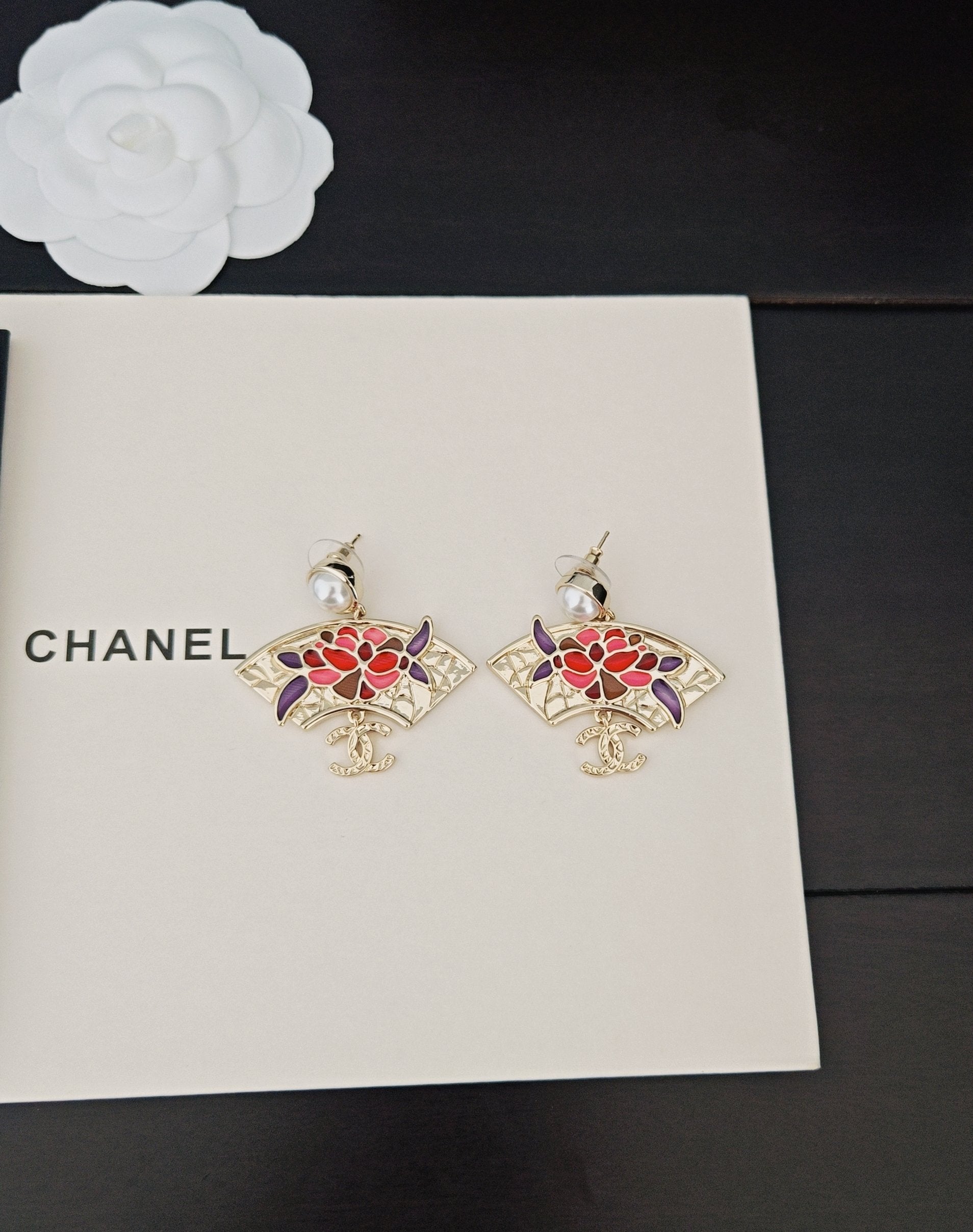 Colorful Flower Fan Earrings