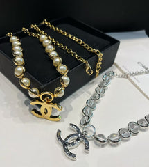 Glass Bead and Pearl Necklace