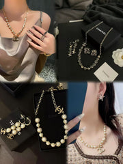 Glass Bead and Pearl Necklace