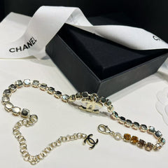 Colorful gradient diamond necklace