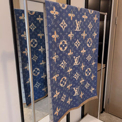 Two-Tone Monogram Jacquard Cashmere Scarf