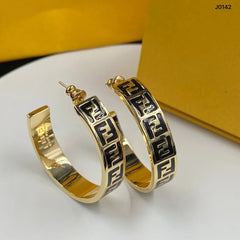 Letter Half Hoop Earrings