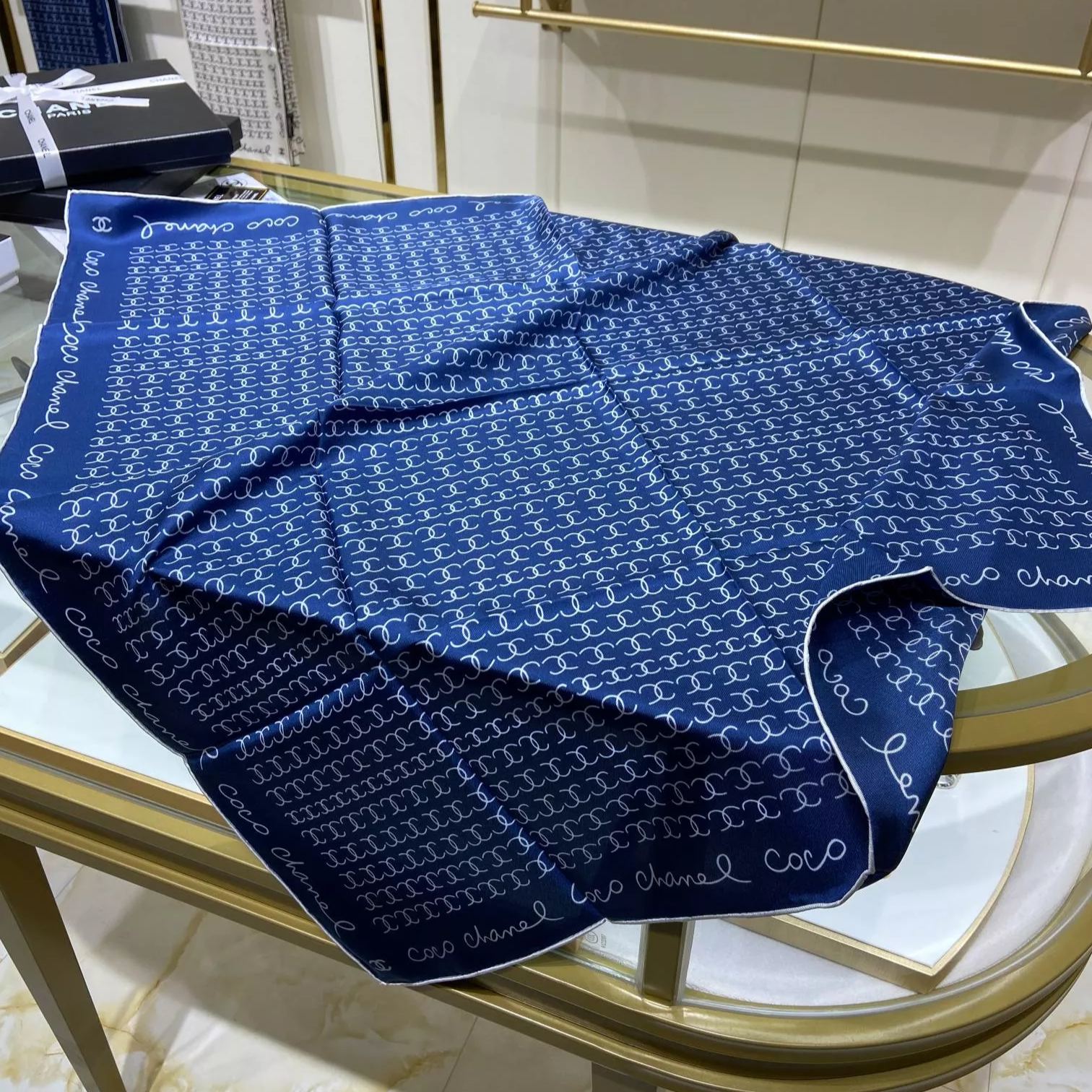 Hand-Painted  Square Silk Scarf
