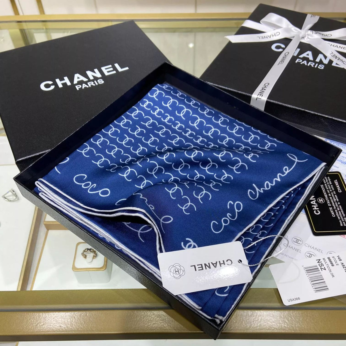 Hand-Painted  Square Silk Scarf
