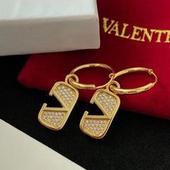 Sparkling Diamond Letter Earrings