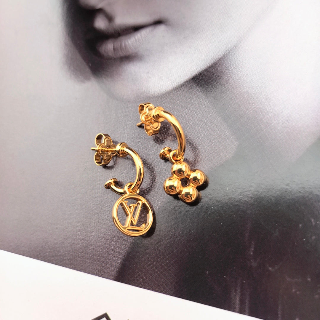 Asymmetrical Floral Earrings