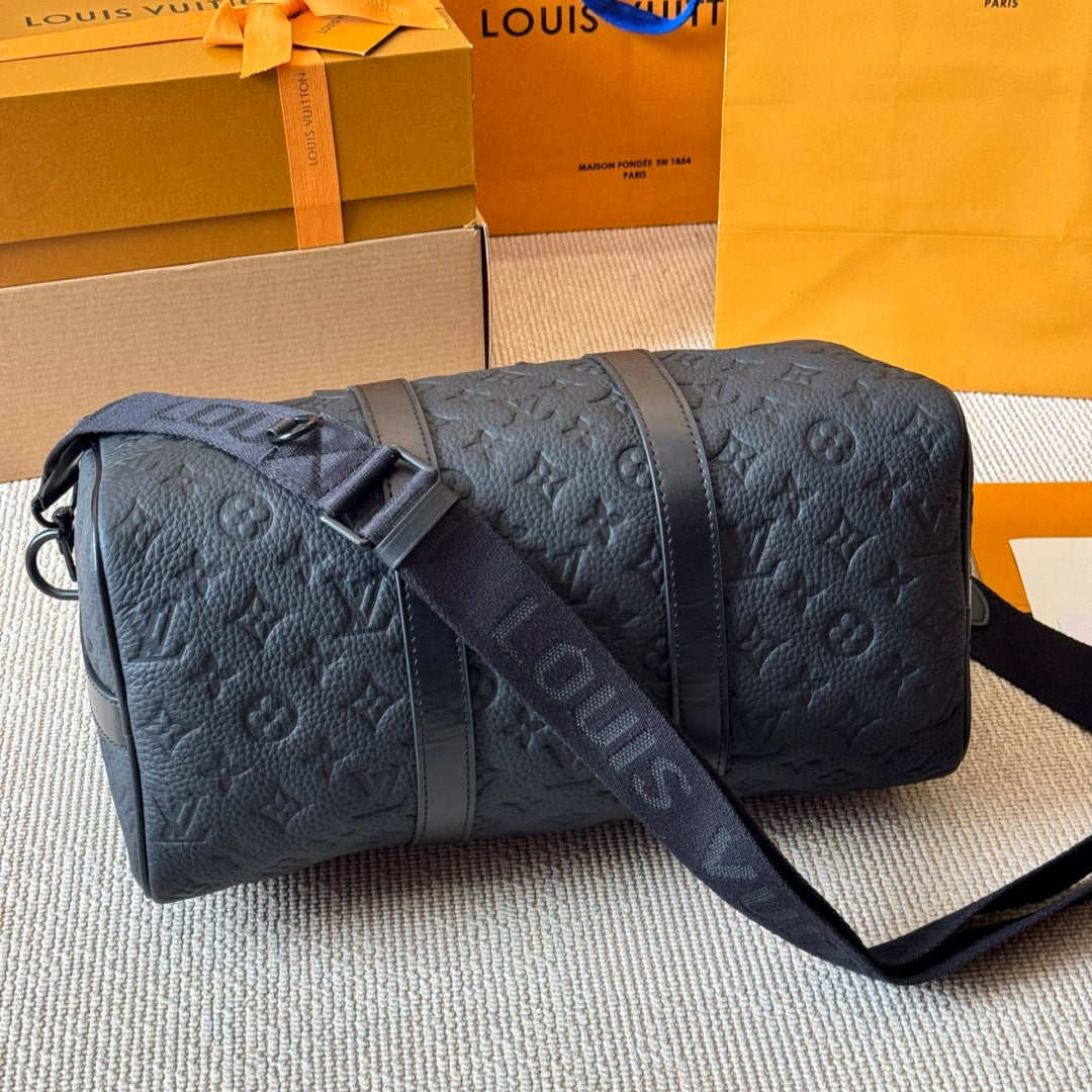 Fashion Black Printed Travel Bag