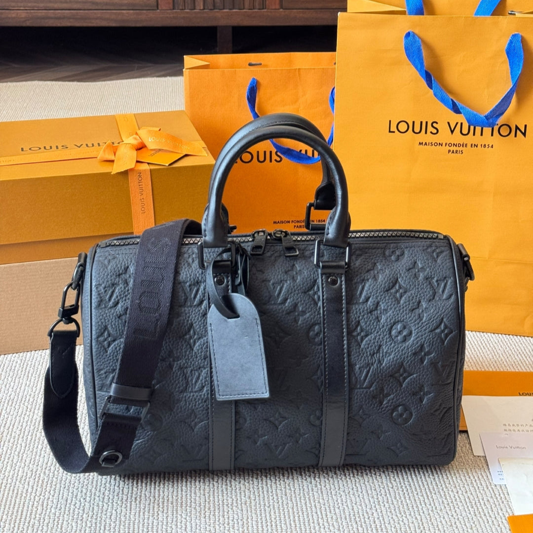 Fashion Black Printed Travel Bag