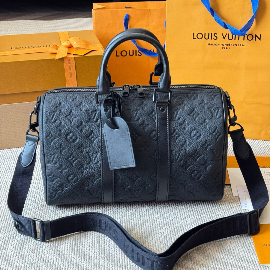 Fashion Black Printed Travel Bag