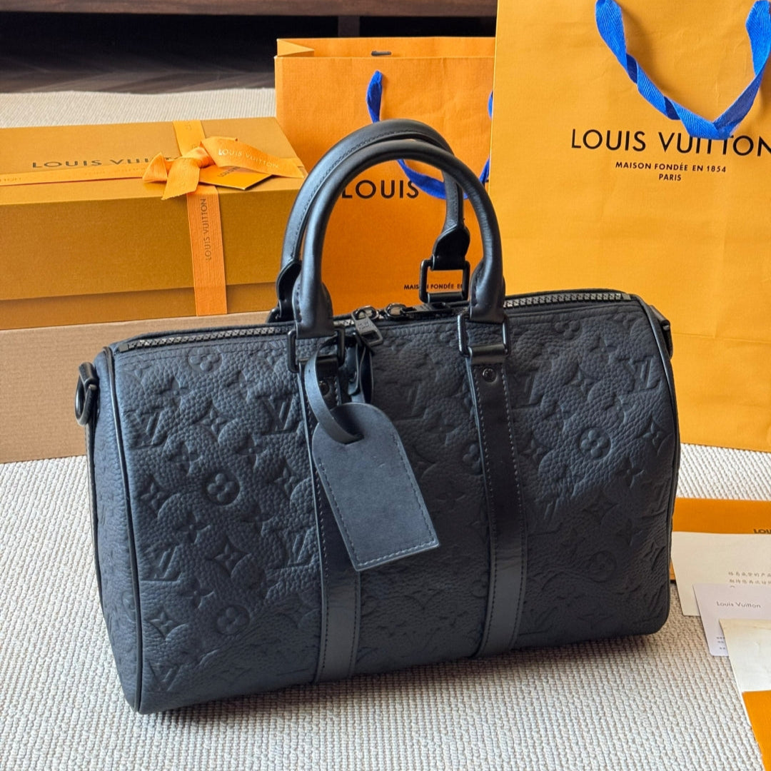 Fashion Black Printed Travel Bag