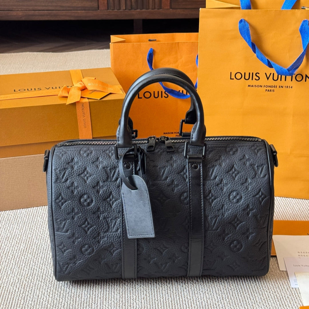 Fashion Black Printed Travel Bag