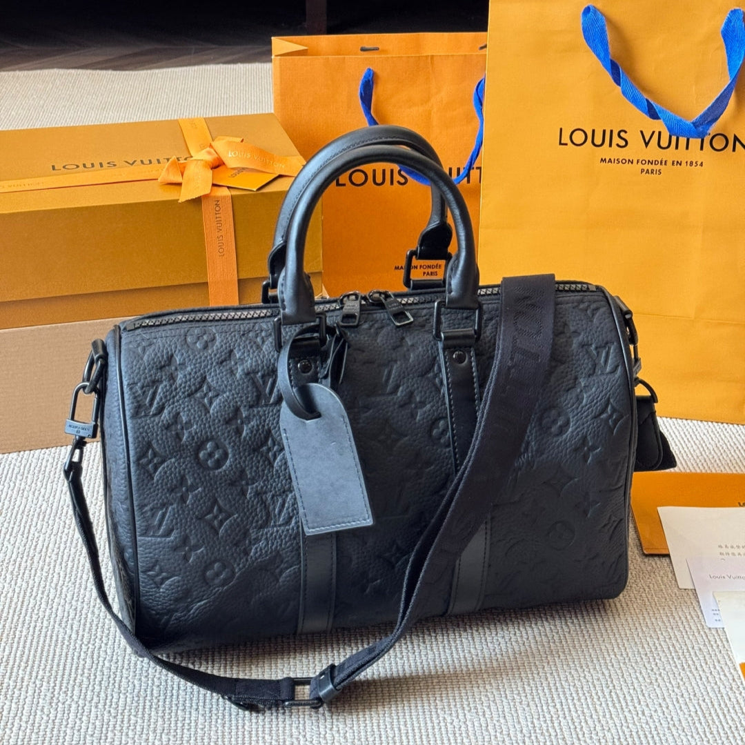 Fashion Black Printed Travel Bag