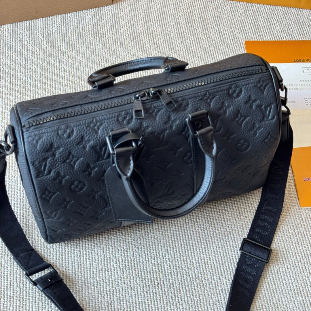 Fashion Black Printed Travel Bag