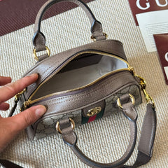 Ebony Leather Boston Bag