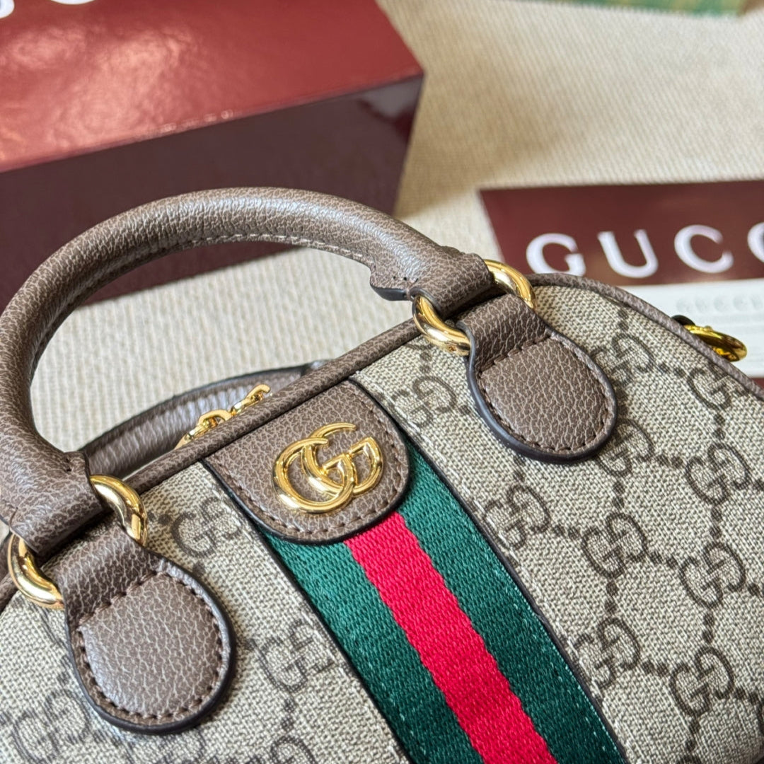 Ebony Leather Boston Bag