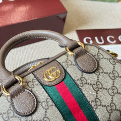 Ebony Leather Boston Bag