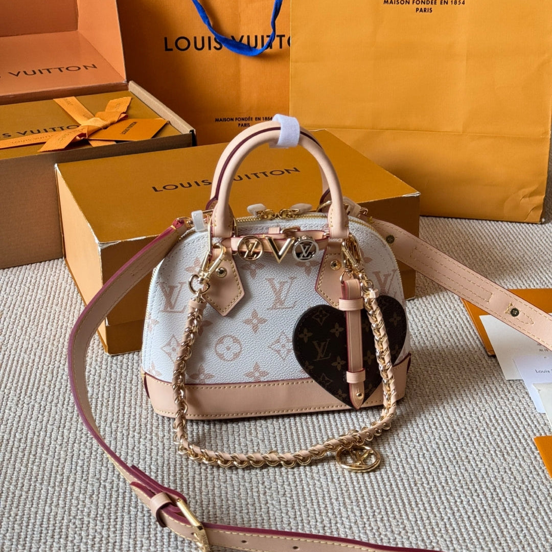 New Printed Leather Shell Bag