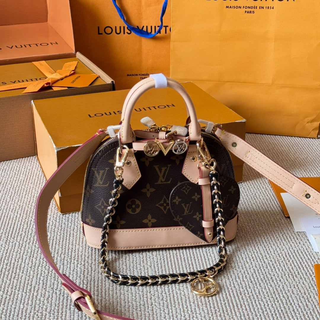New Printed Leather Shell Bag