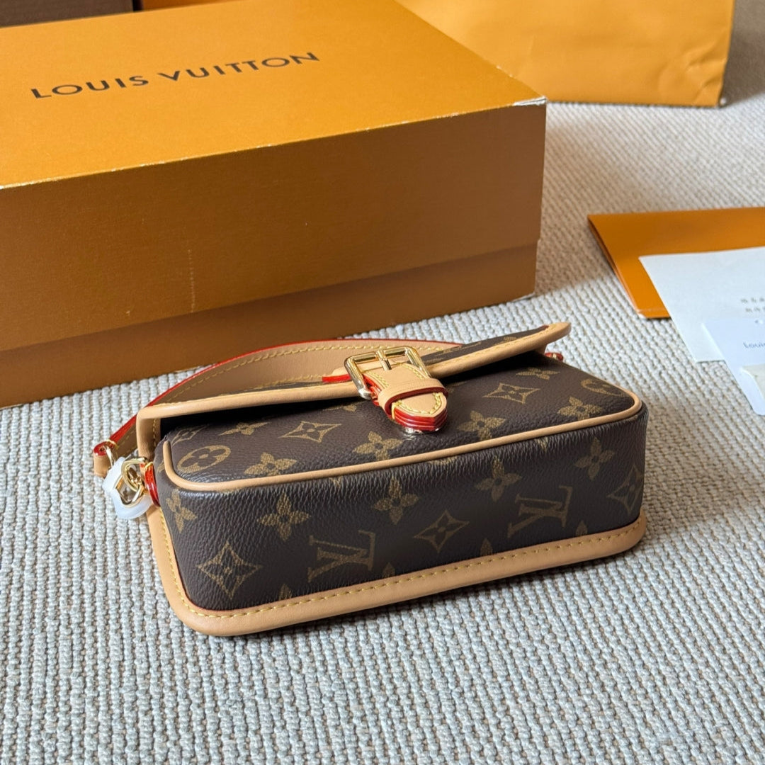 Leather Mini Baguette Bag