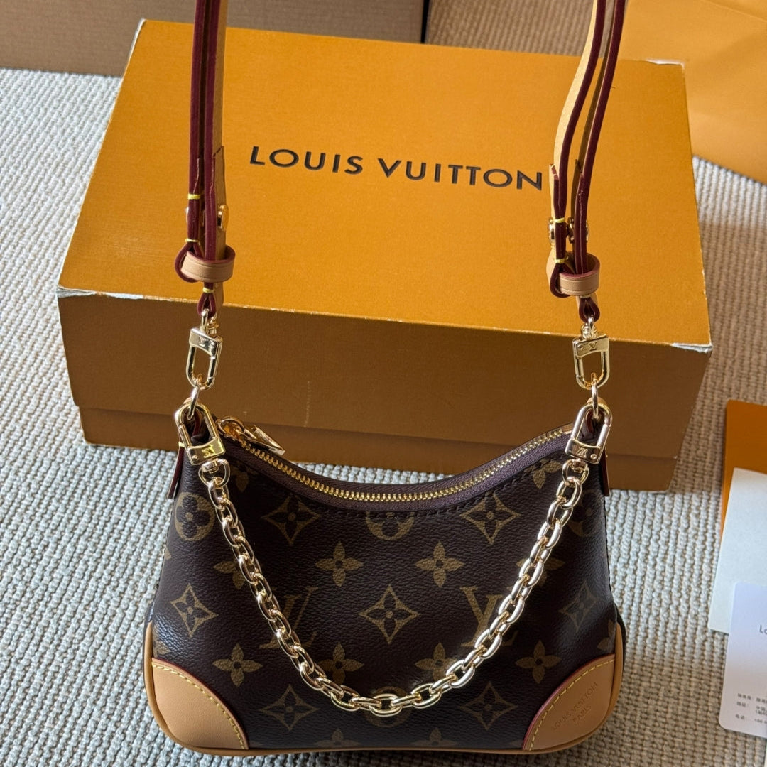 Leather Embossed Mini Croissant Bag