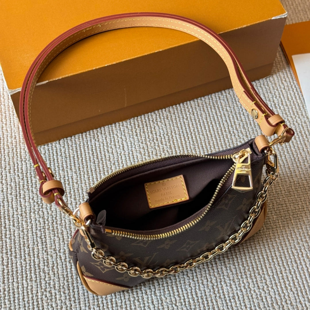 Leather Embossed Mini Croissant Bag