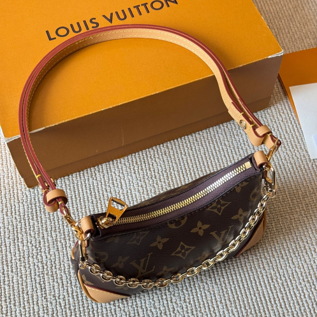 Leather Embossed Mini Croissant Bag