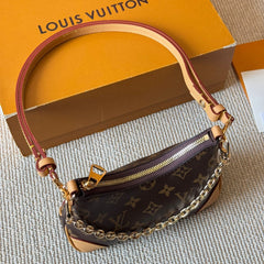 Leather Embossed Mini Croissant Bag