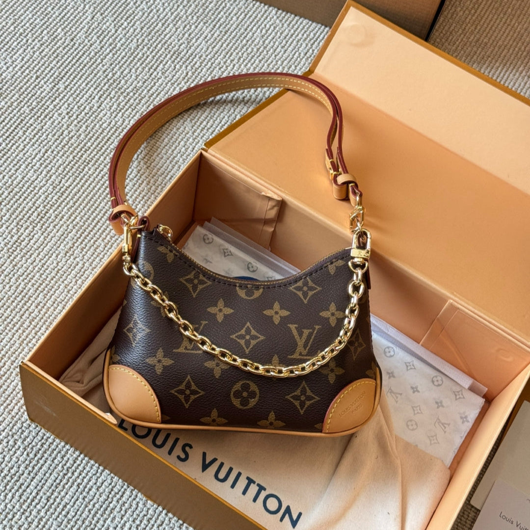 Leather Embossed Mini Croissant Bag