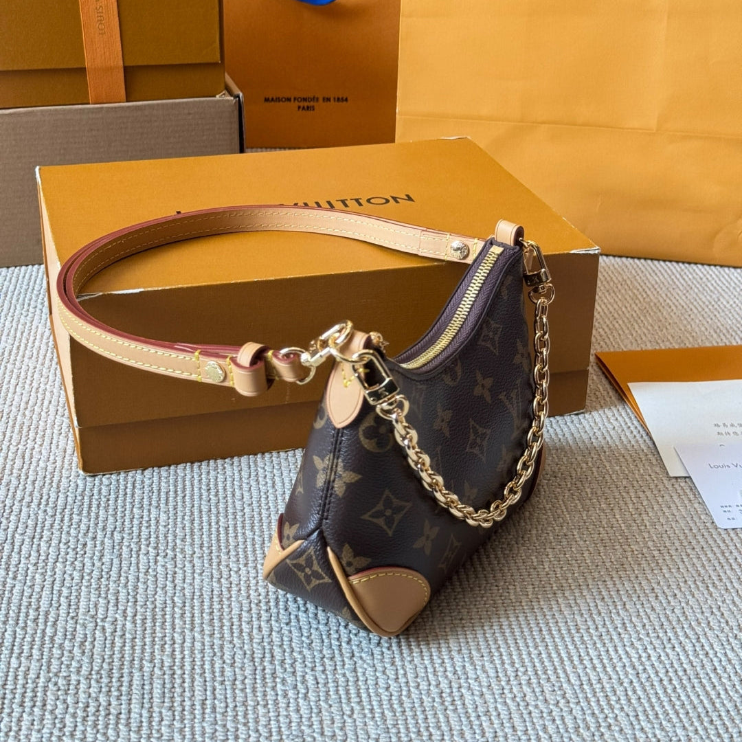 Leather Embossed Mini Croissant Bag