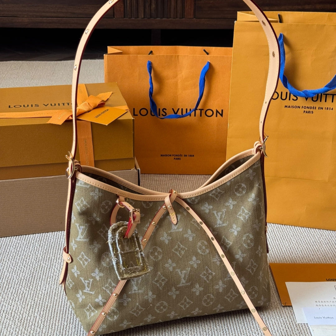 New brown embossed small shopping bag