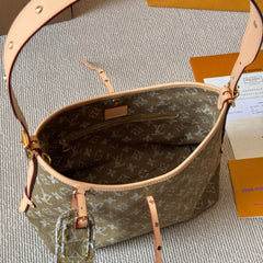New brown embossed small shopping bag