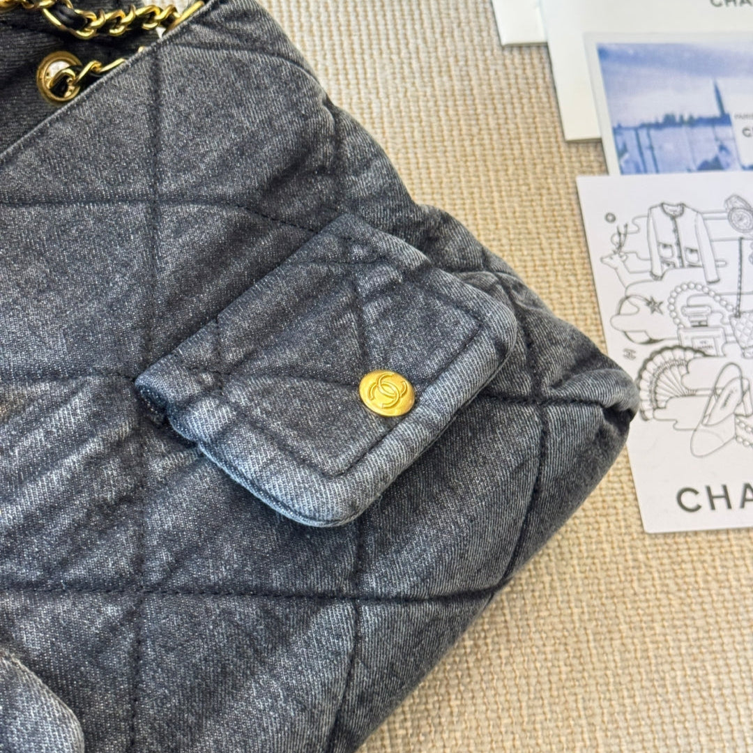 Denim Chiffon Fabric Vintage Bag