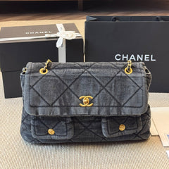 Denim Chiffon Fabric Vintage Bag