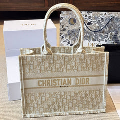 Gold Embroidery Medium Book Tote Bag