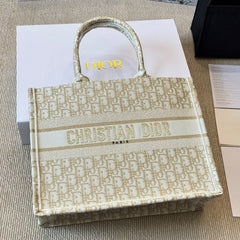 Gold Embroidery Medium Book Tote Bag