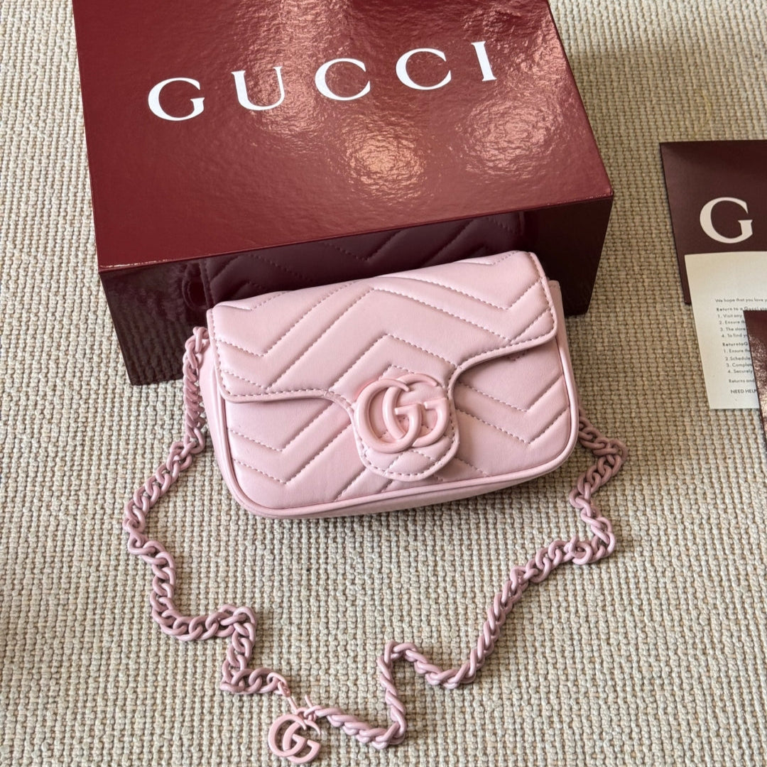 Mini leather macaron color waist bag