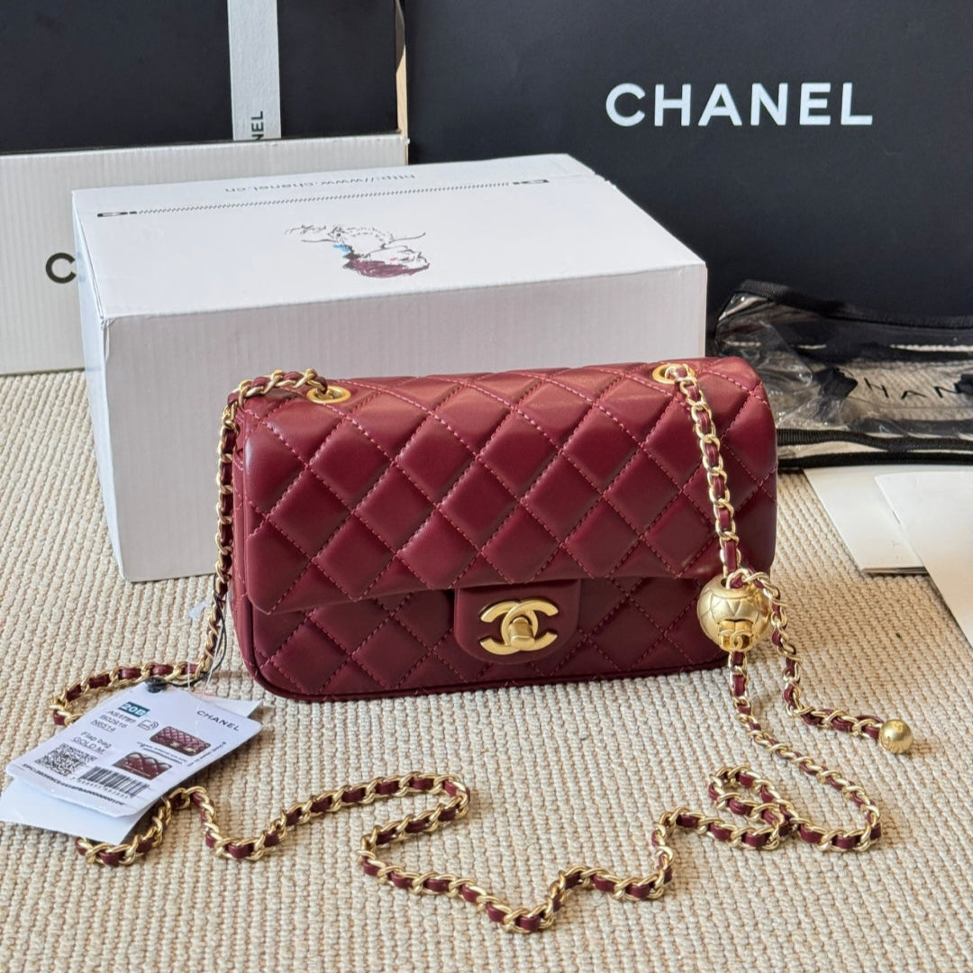 Elegant Ladies' Golden Ball Crossbody Bag