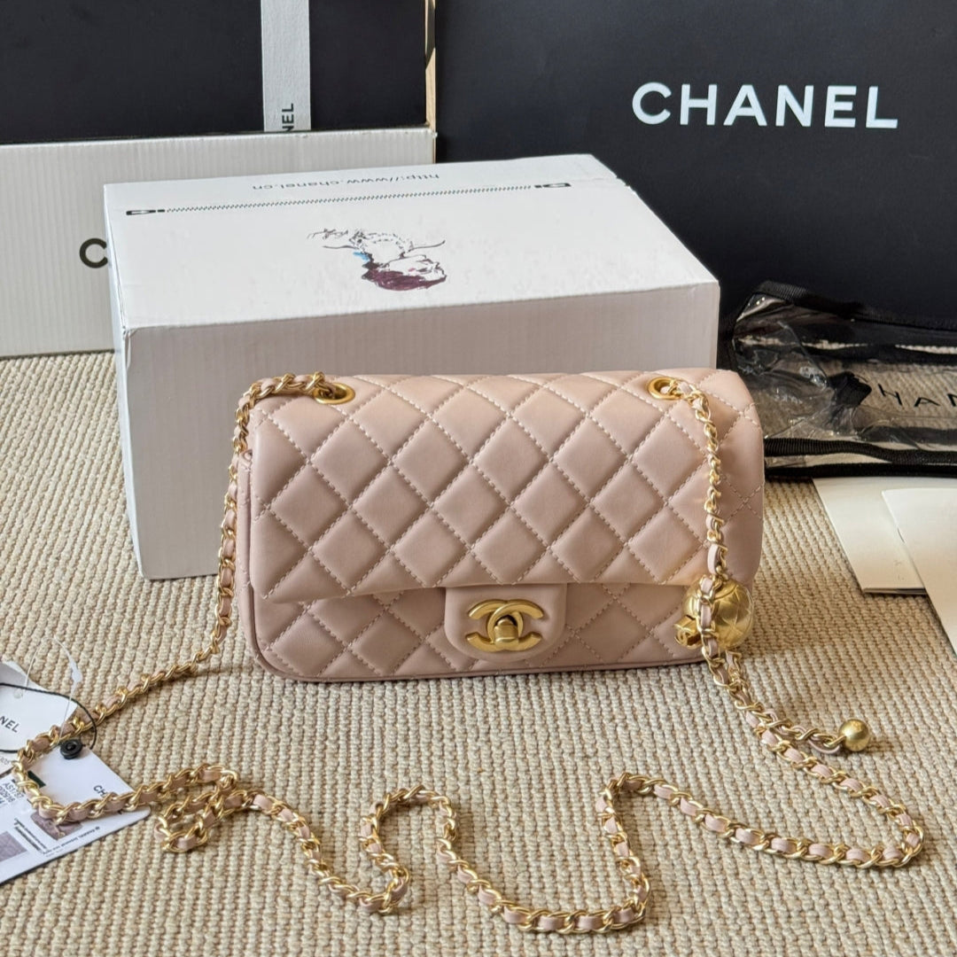 Elegant Ladies' Golden Ball Crossbody Bag