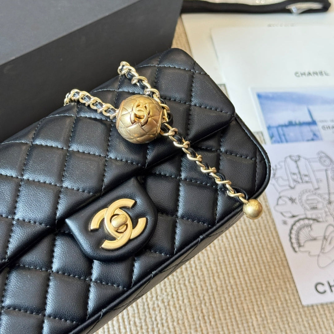 Elegant Ladies' Golden Ball Crossbody Bag