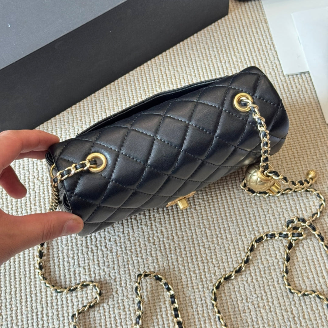 Elegant Ladies' Golden Ball Crossbody Bag